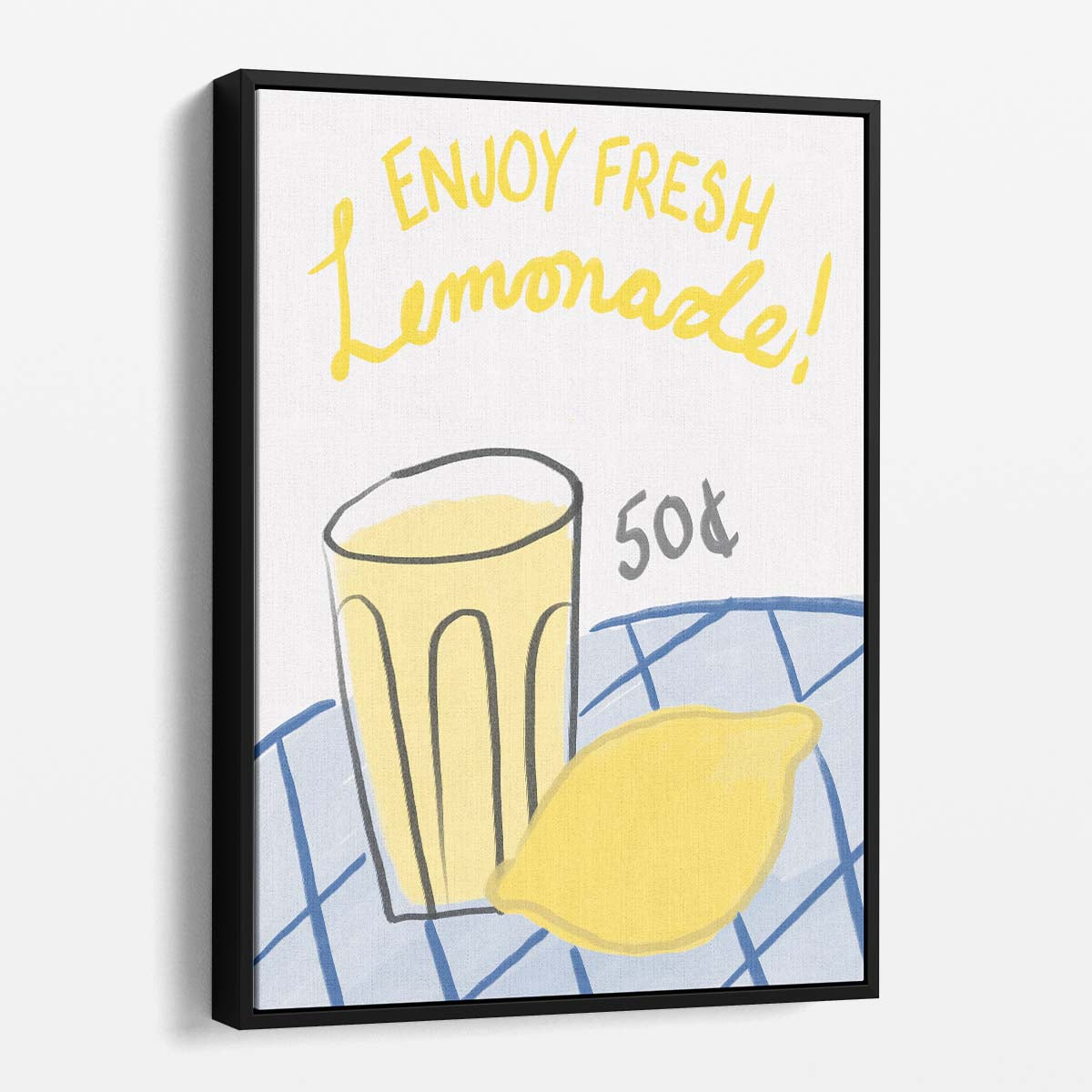 Bright Lemonade Illustration, Fresh Citrus Kitchen Wall Art by Luxuriance Designs, made in USA