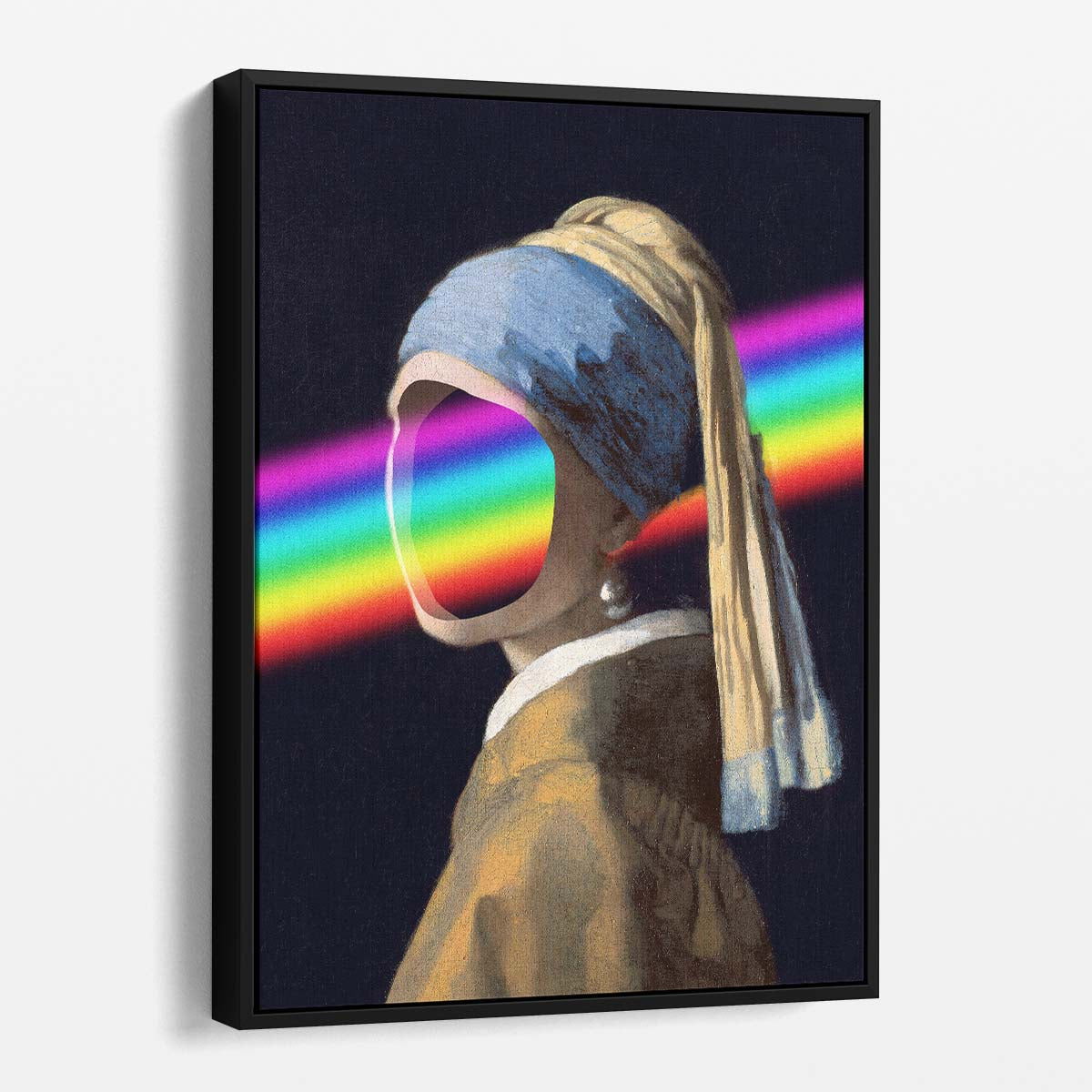 Vermeer's Girl with Pearl Earring Illustration Digital Rainbow Portrait Art by Luxuriance Designs, made in USA