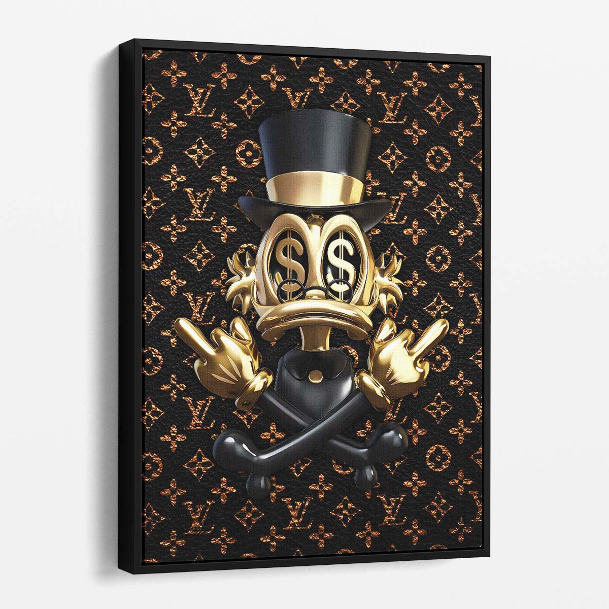 Gold Scrooge McDuck Wall Art by Luxuriance Designs. Made in USA.