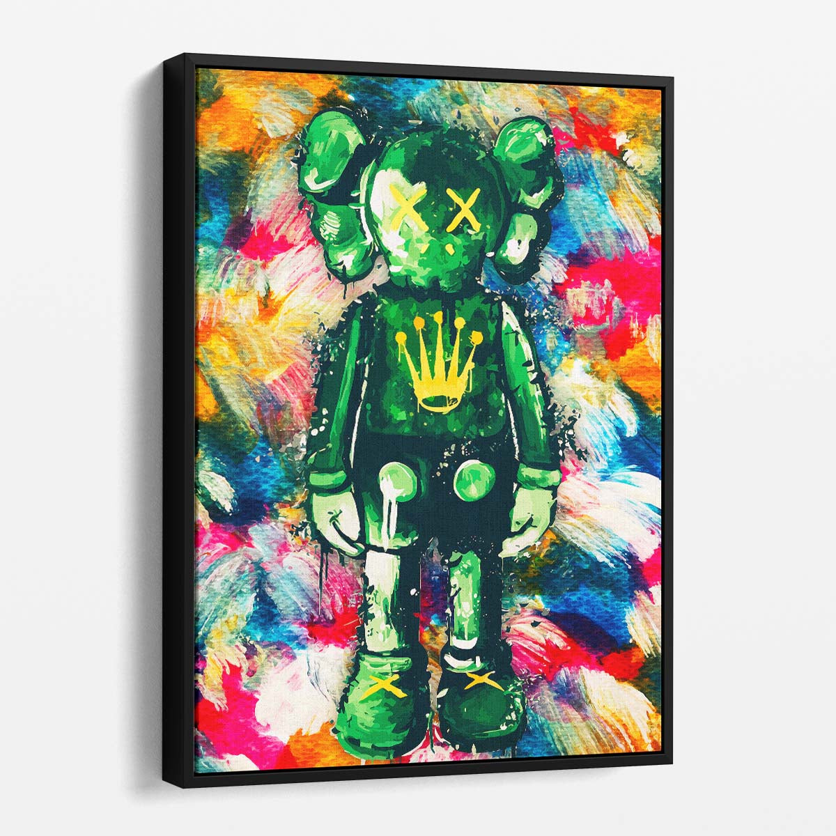 Green Kaws Rolex Watercolor Wall Art by Luxuriance Designs. Made in USA.