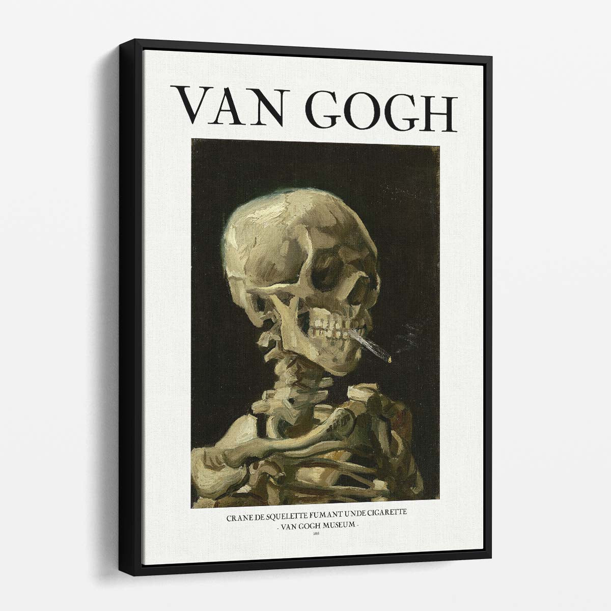 Van Gogh Skull Illustration, Smoking Skeleton Acrylic Painting Poster by Luxuriance Designs, made in USA