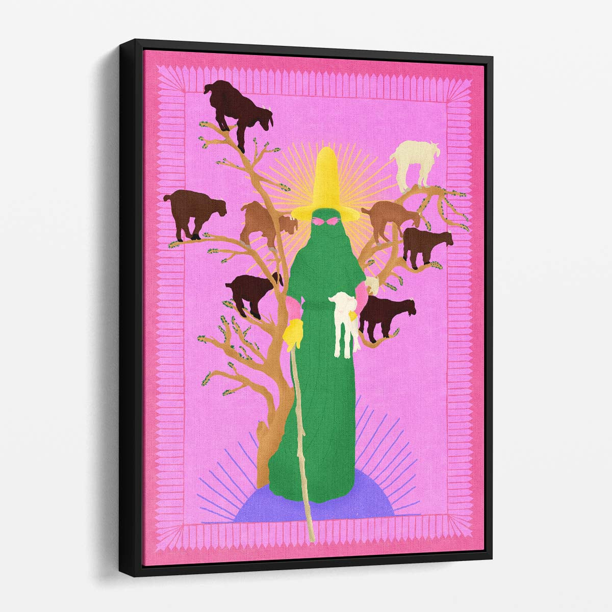 Colorful Feminist Humor Illustration, Holy Woman Herder Art Print by Luxuriance Designs, made in USA