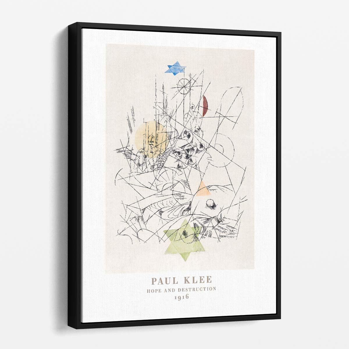 Paul Klee's 1916 Masterpiece 'Hope and Destruction' Abstract Line Art Poster by Luxuriance Designs, made in USA