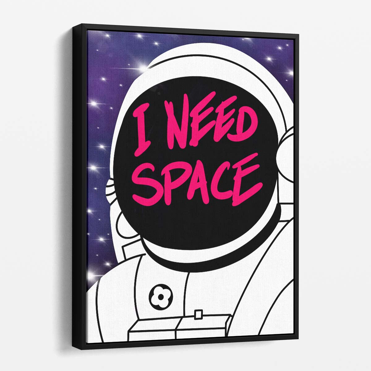 Inspirational Astronaut Space Typography Pop Art Illustration by Luxuriance Designs, made in USA