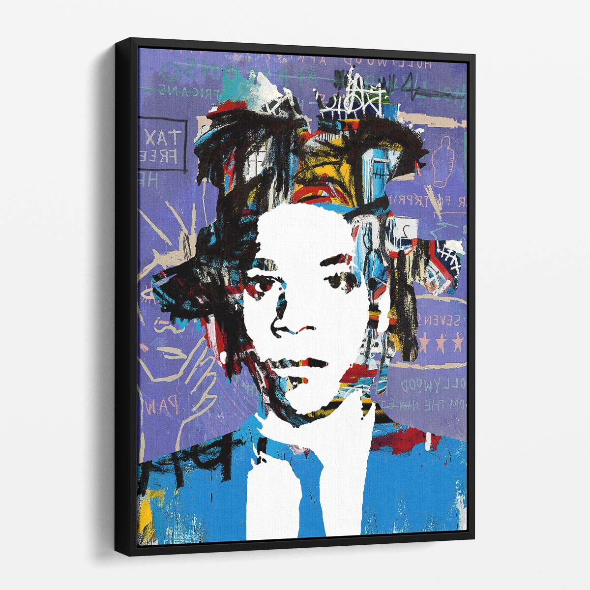 Jean-Michel Basquiat Portrait Graffiti Wall Art by Luxuriance Designs. Made in USA.