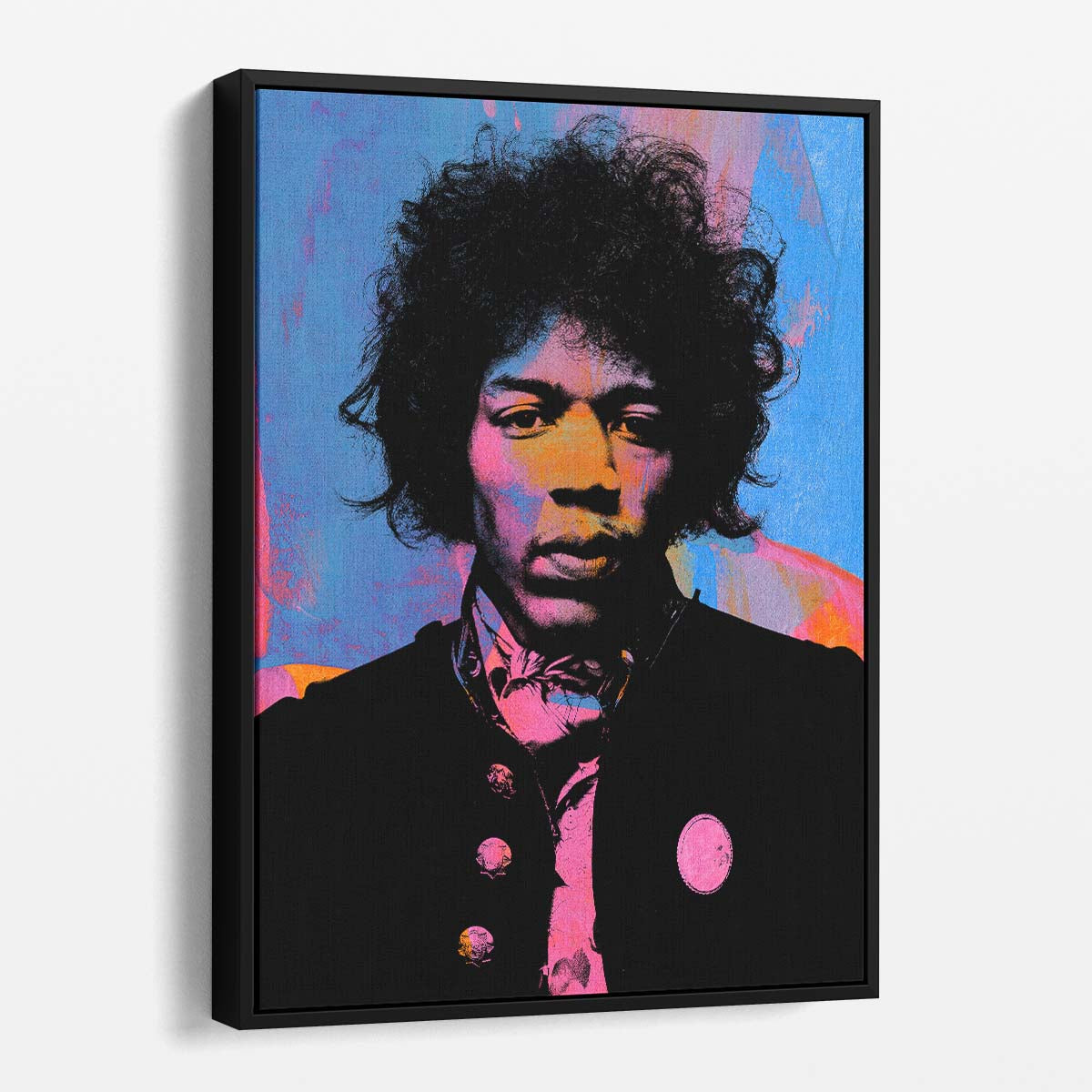 Jimi Hendrix Bright Colors Wall Art by Luxuriance Designs. Made in USA.