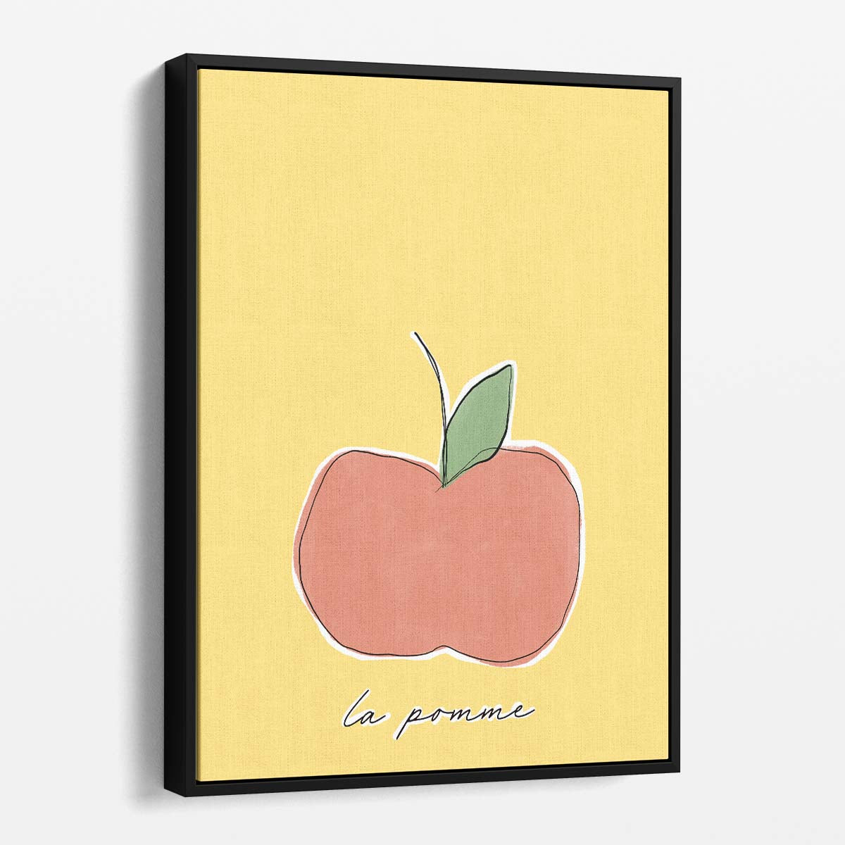 French Apple Illustration, Yellow Fruit Kitchen Art by uplusmestudio by Luxuriance Designs, made in USA