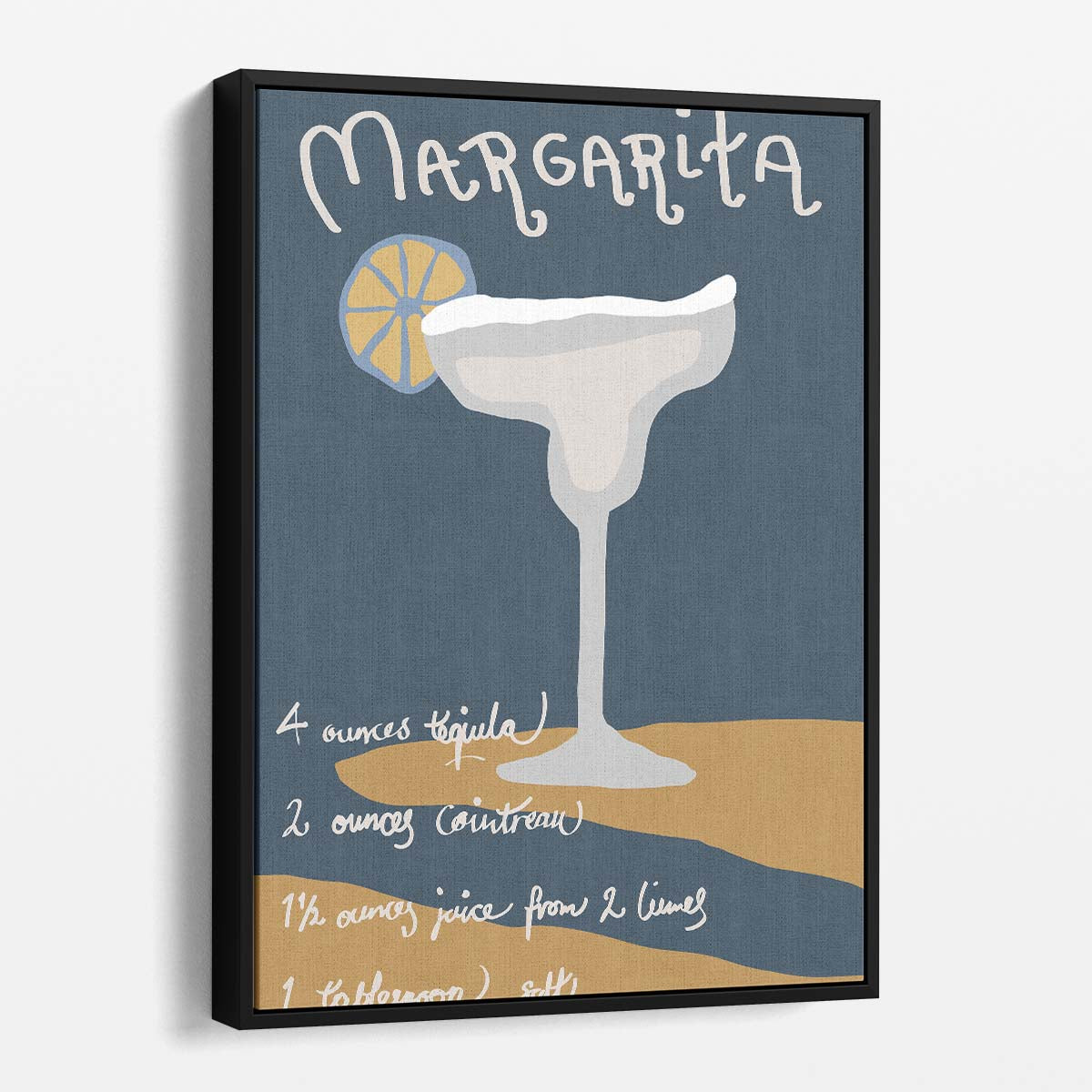Mid-Century Margarita Cocktail Recipe Kitchen Wall Art Illustration by Luxuriance Designs, made in USA