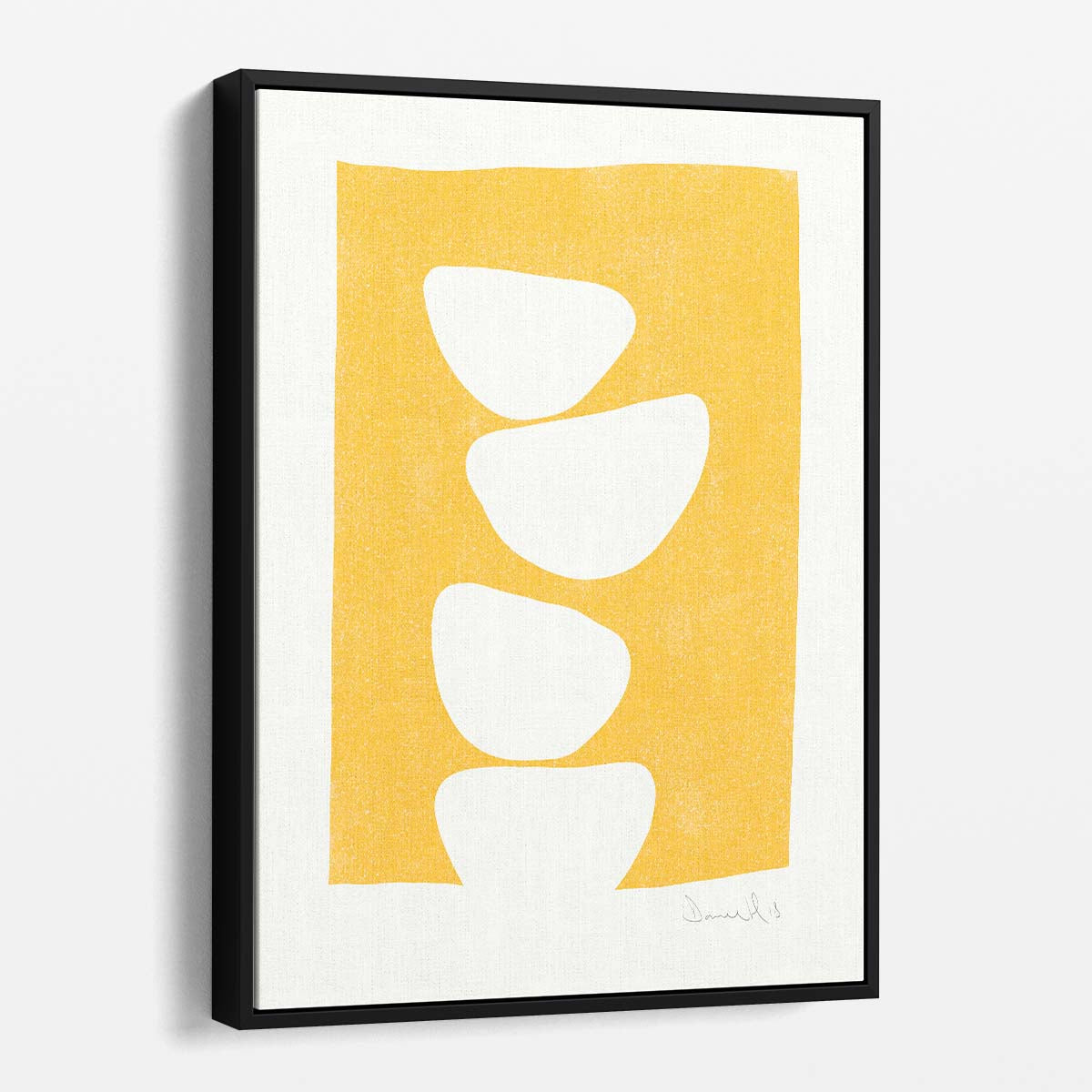 Dan Hobday's Modern Abstract Yellow Geometric Illustration, Mellow No2 by Luxuriance Designs, made in USA