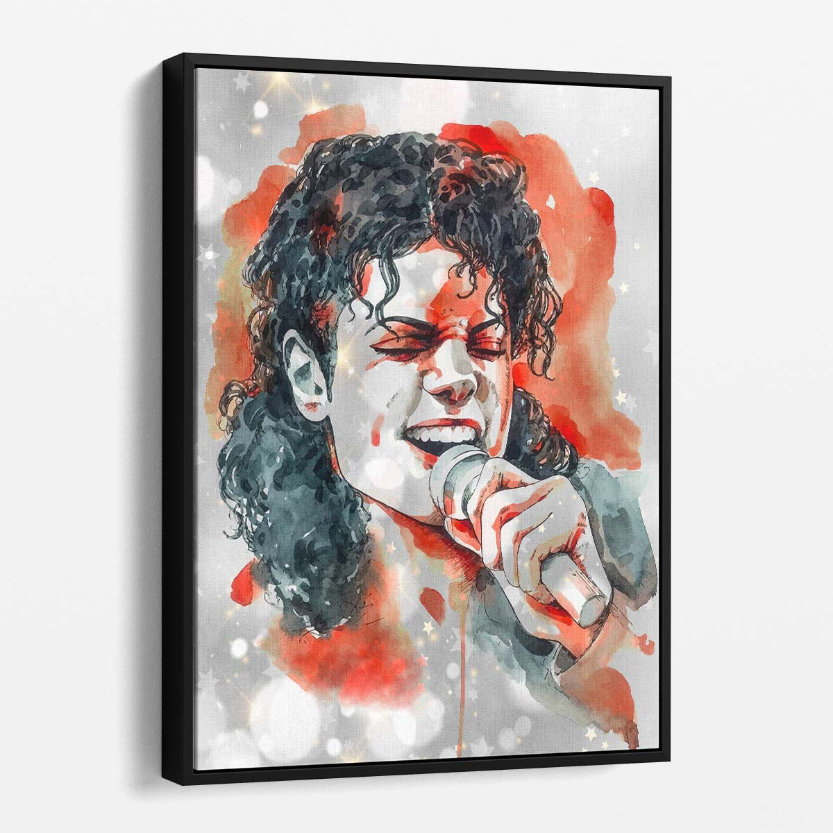 Michael Jackson Watercolor Portrait Wall Art by Luxuriance Designs. Made in USA.