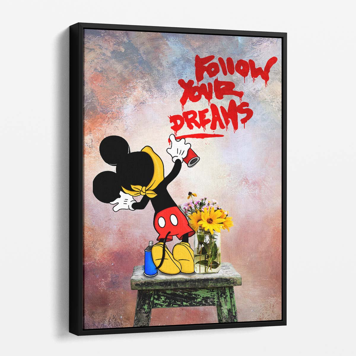 Mickey Mouse Follow Your Dreams Wall Art by Luxuriance Designs. Made in USA.