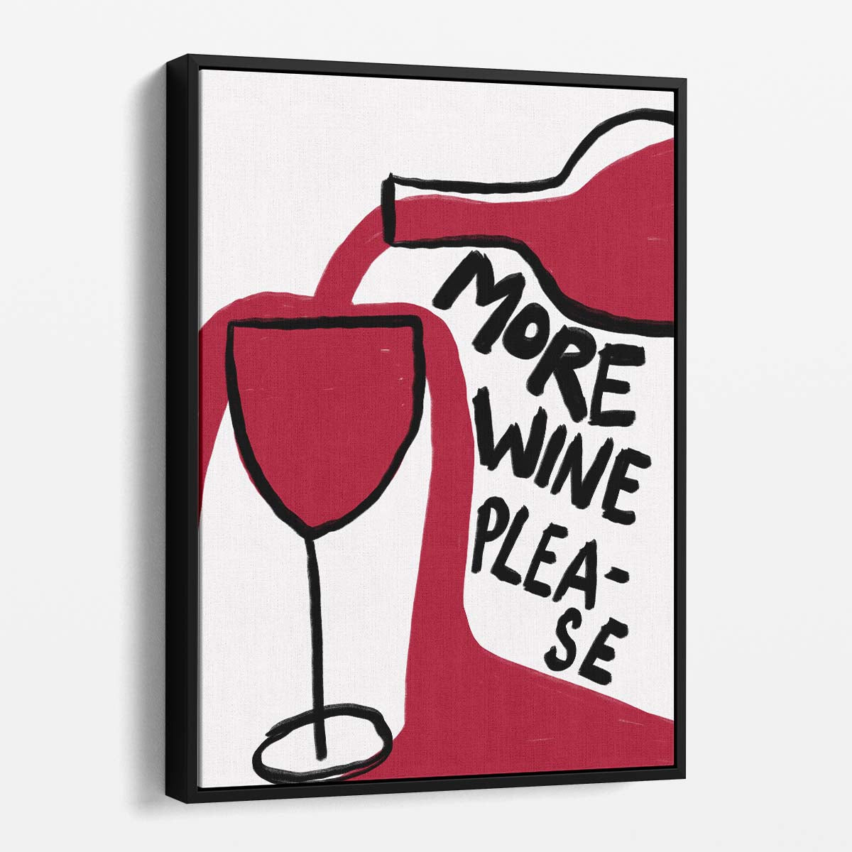 Inspirational Wine Typography Illustration for Kitchen Decor by Luxuriance Designs, made in USA