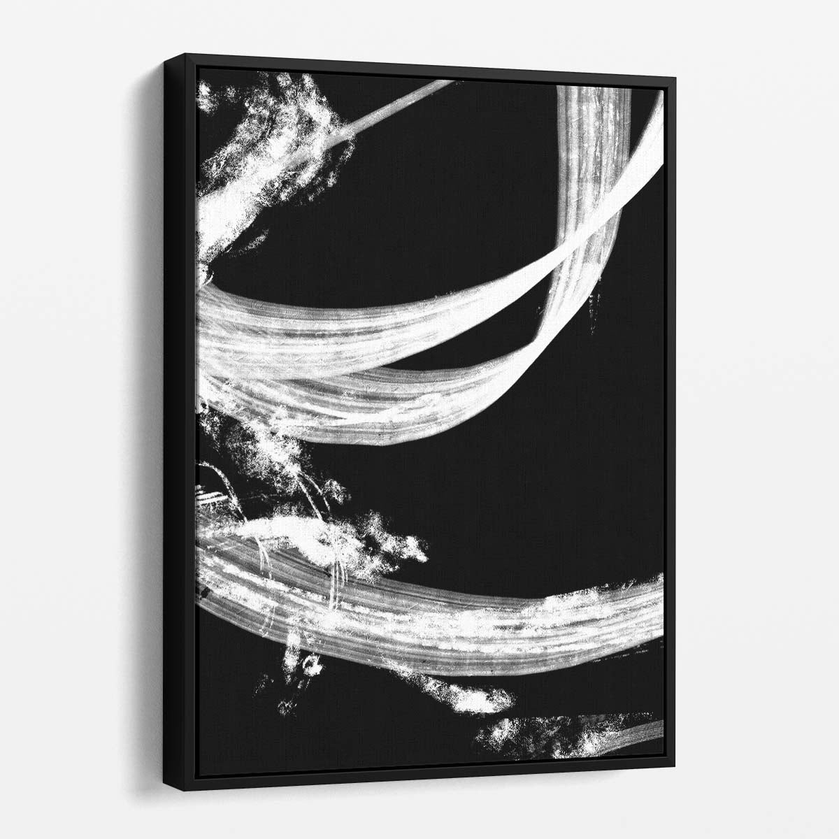 Monochrome Abstract Geometric Illustration Tapestry - Painterly Black and White by Luxuriance Designs, made in USA