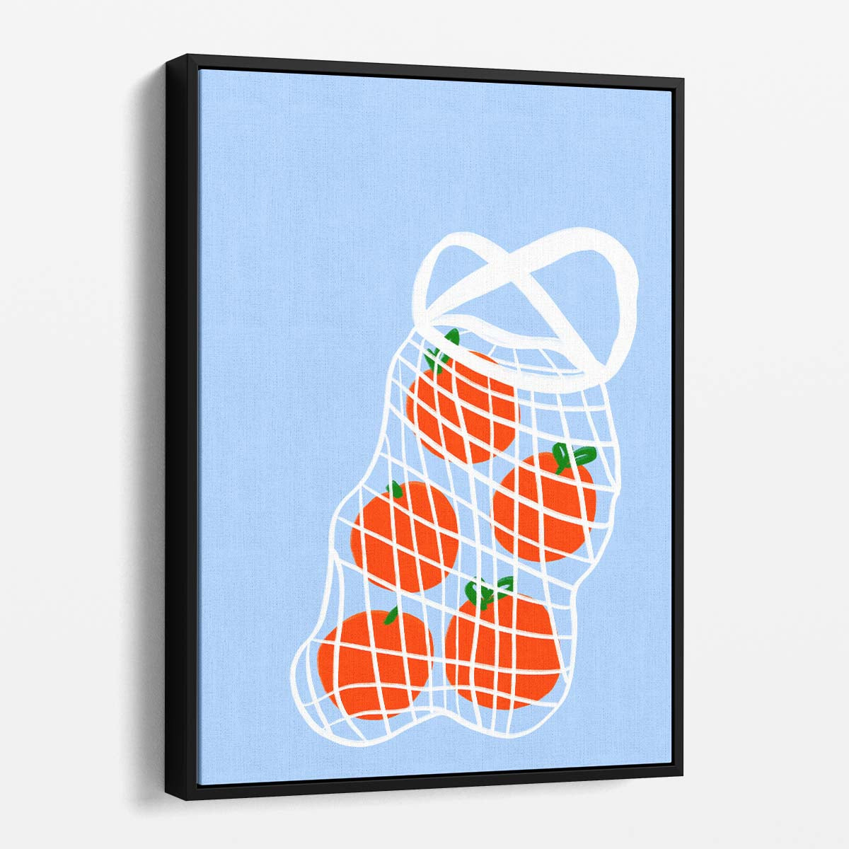 Minimalistic Orange Net Illustration - Colorful Kitchen Wall Art by Luxuriance Designs, made in USA