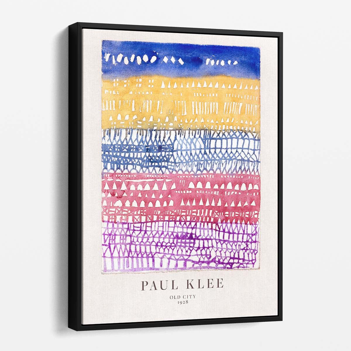 1928 Paul Klee Old City Watercolor Illustration Art Poster by Luxuriance Designs, made in USA