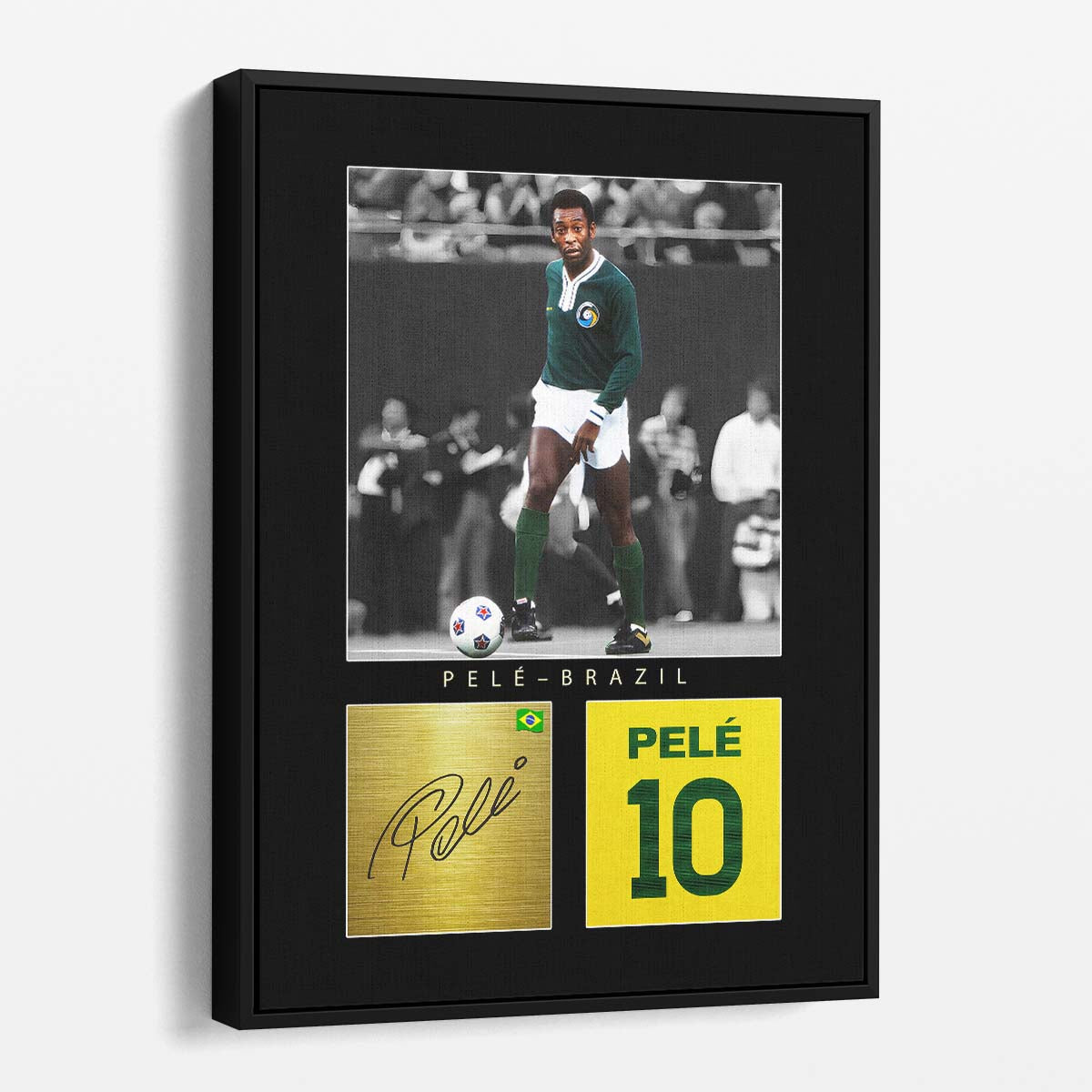 Pele Brazil World Cup Signature Wall Art by Luxuriance Designs. Made in USA.