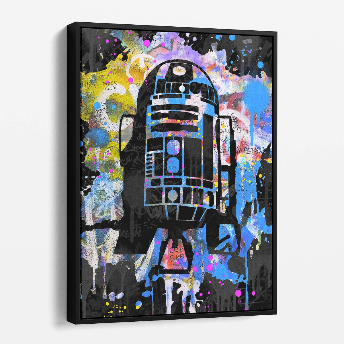 R2D2 Star Wars Graffiti Wall Art by Luxuriance Designs. Made in USA.