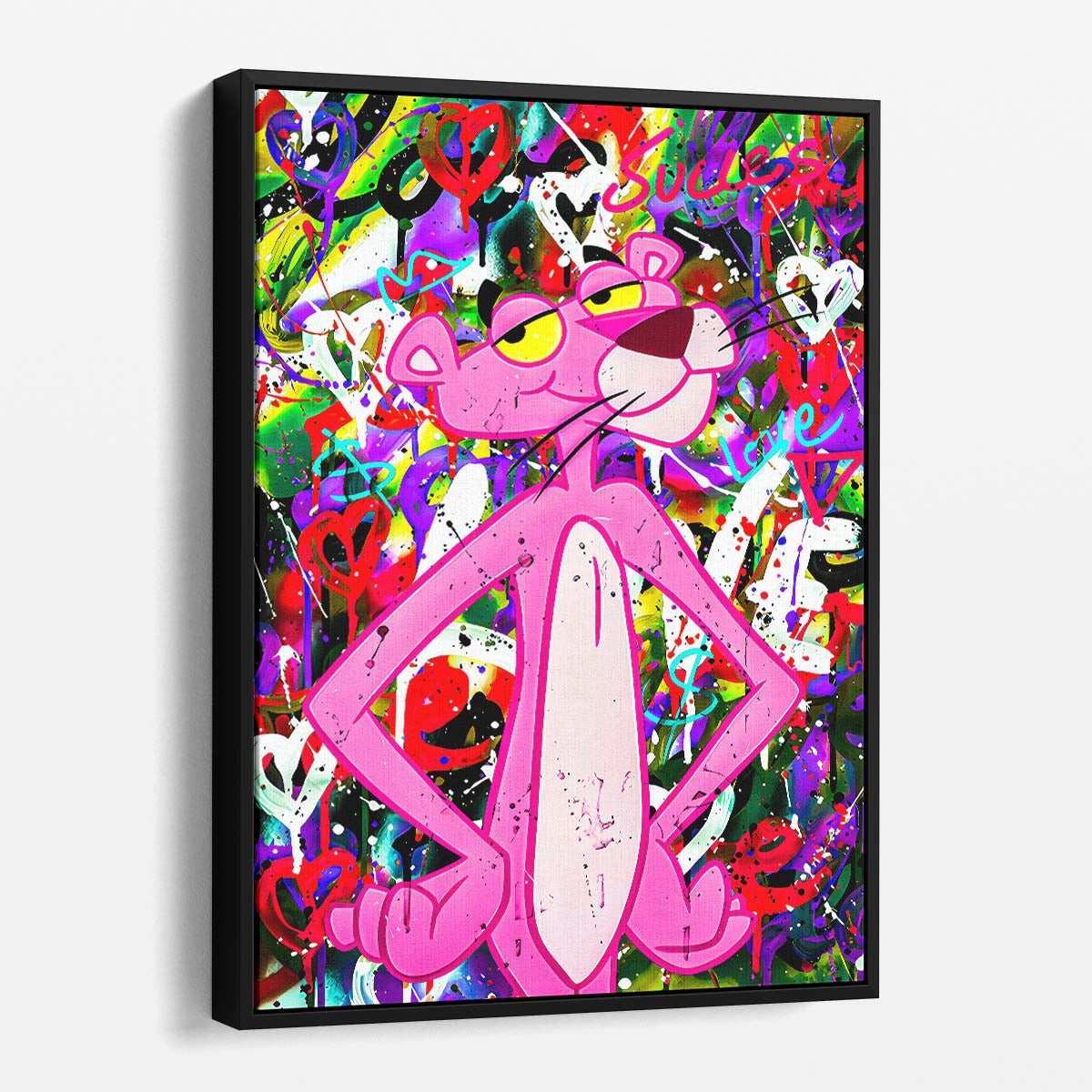 Retro Pink Panther Graffiti Wall Art by Luxuriance Designs. Made in USA.