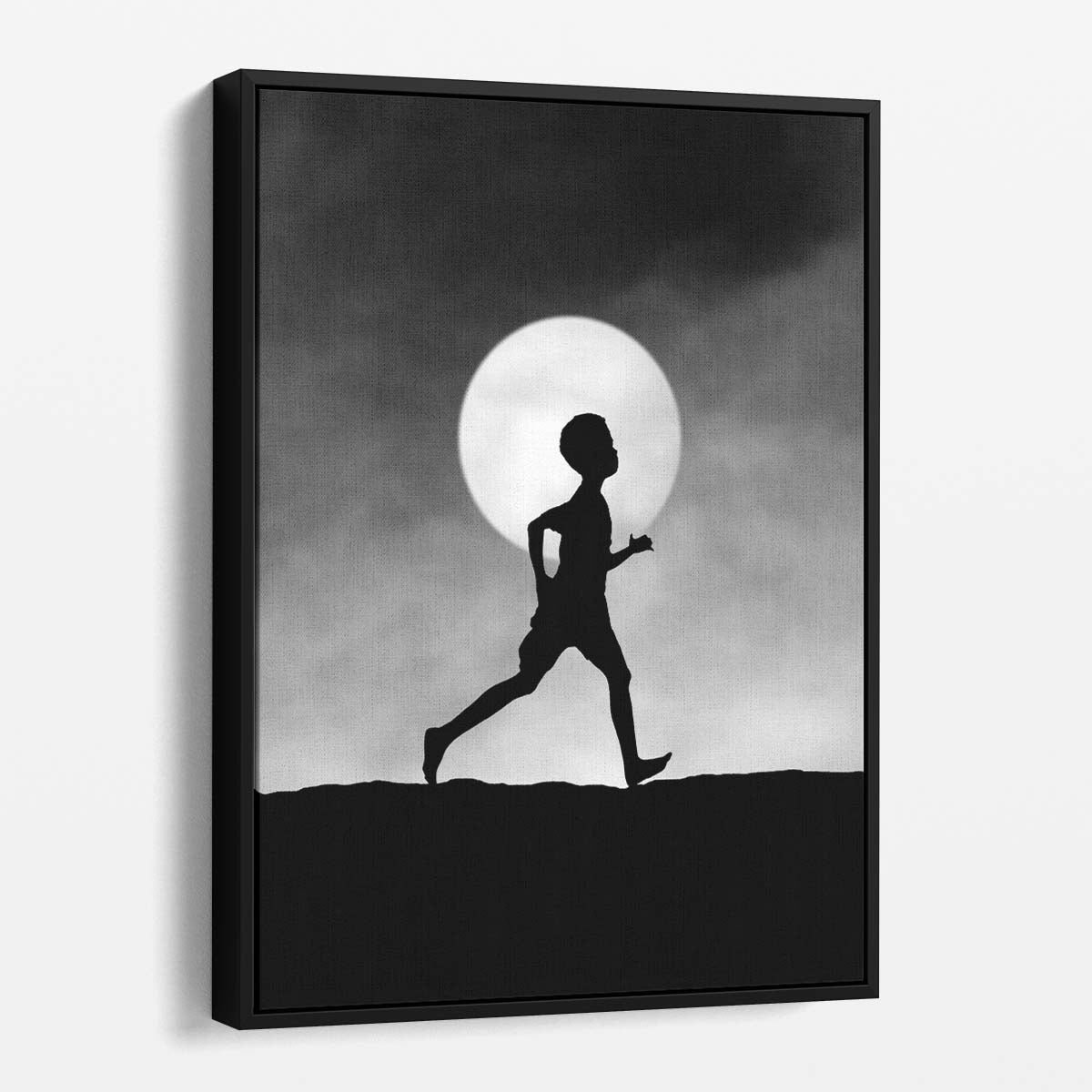 Surreal Monochrome Dream Catcher - Boy Silhouette Photography Art by Luxuriance Designs, made in USA