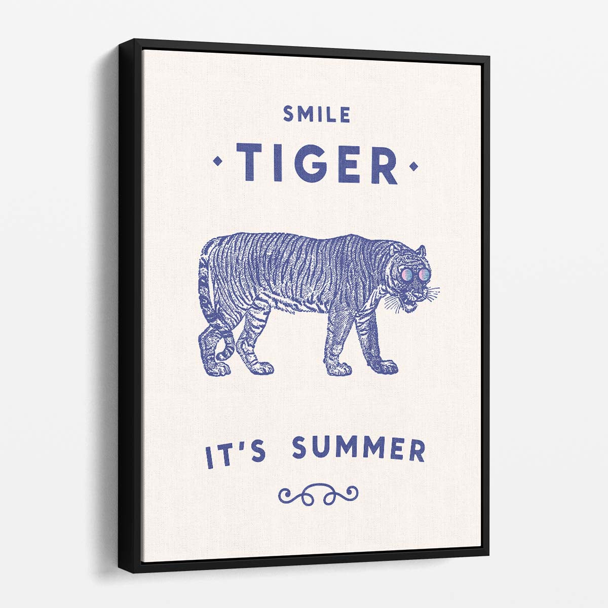 Inspirational Tiger Illustration Art, Bright Background, Feline Wildlife by Luxuriance Designs, made in USA
