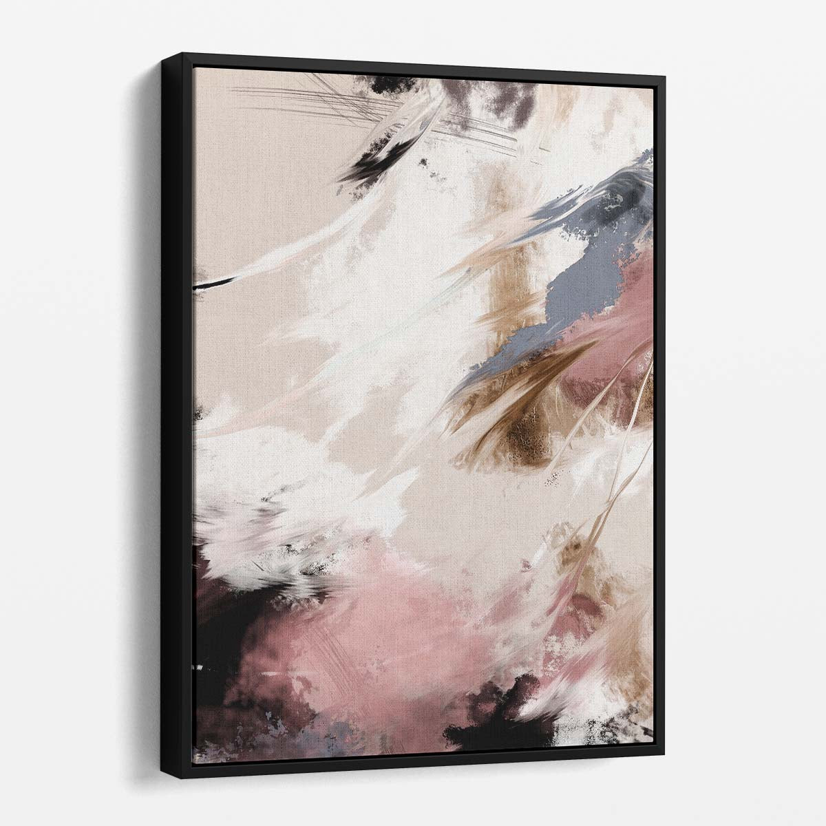 Abstract Pink Beige Splash Clouds Geometric Illustration Painting by Luxuriance Designs, made in USA