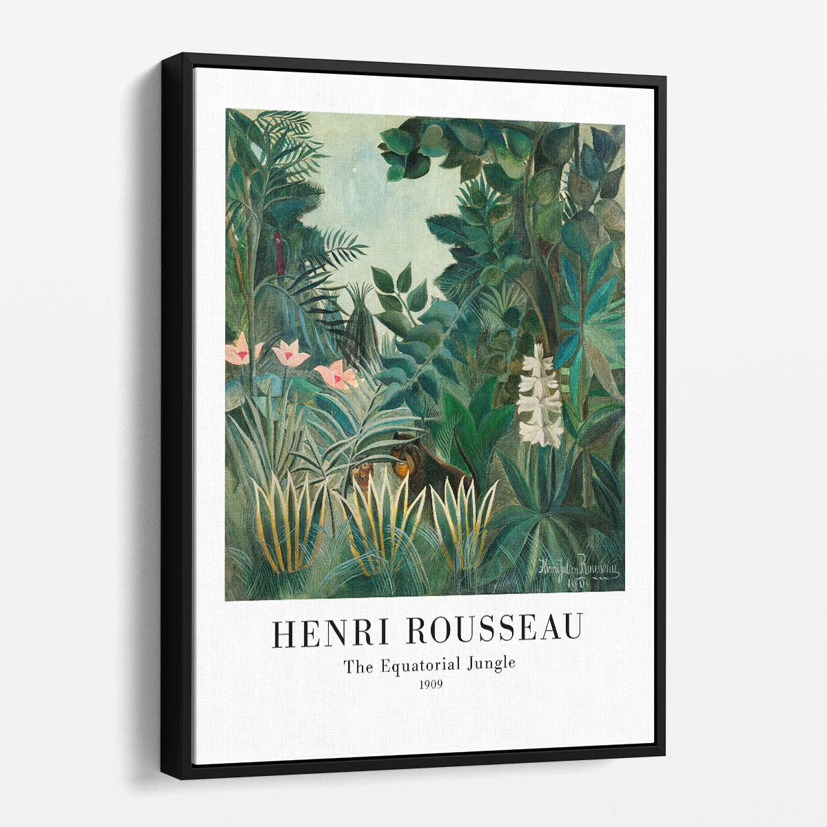 Exotic Tropical Jungle Acrylic Painting by Master Artist Henri Rousseau by Luxuriance Designs, made in USA