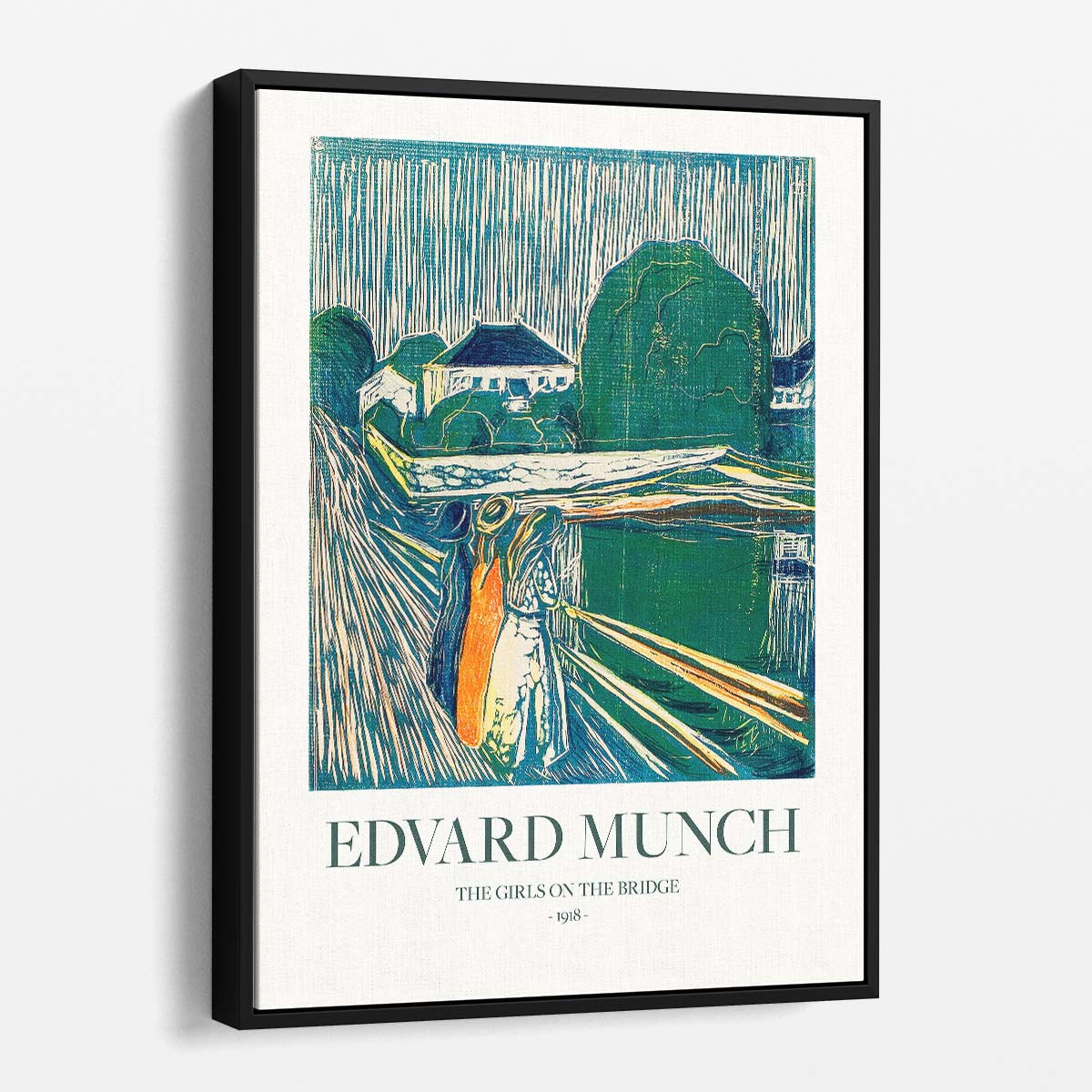 Edvard Munch's 1918 Acrylic Painting 'Girls On The Bridge' by Luxuriance Designs, made in USA