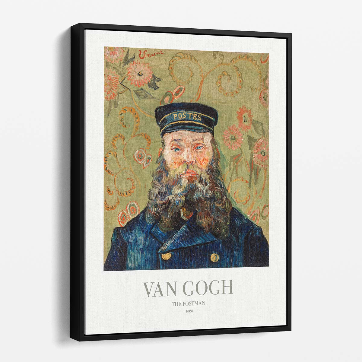 Van Gogh's 'The Postman' Illustrative Acrylic Portrait Painting by Luxuriance Designs, made in USA