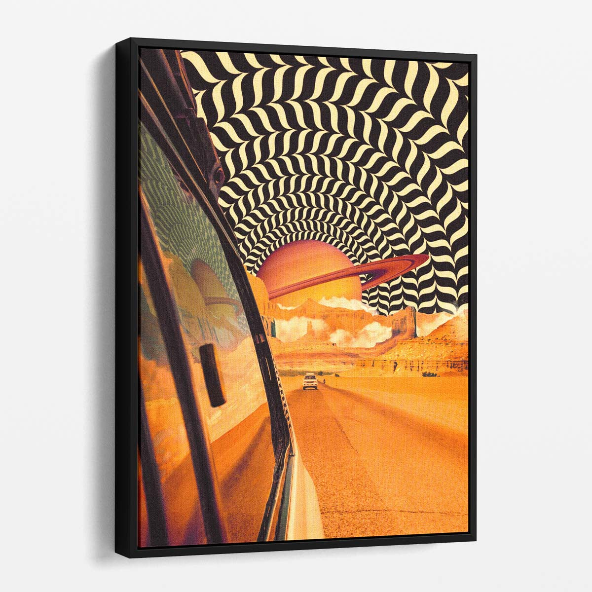 Psychedelic Road Trip II Vintage Saturn Collage Art by Taudalpoi by Luxuriance Designs, made in USA