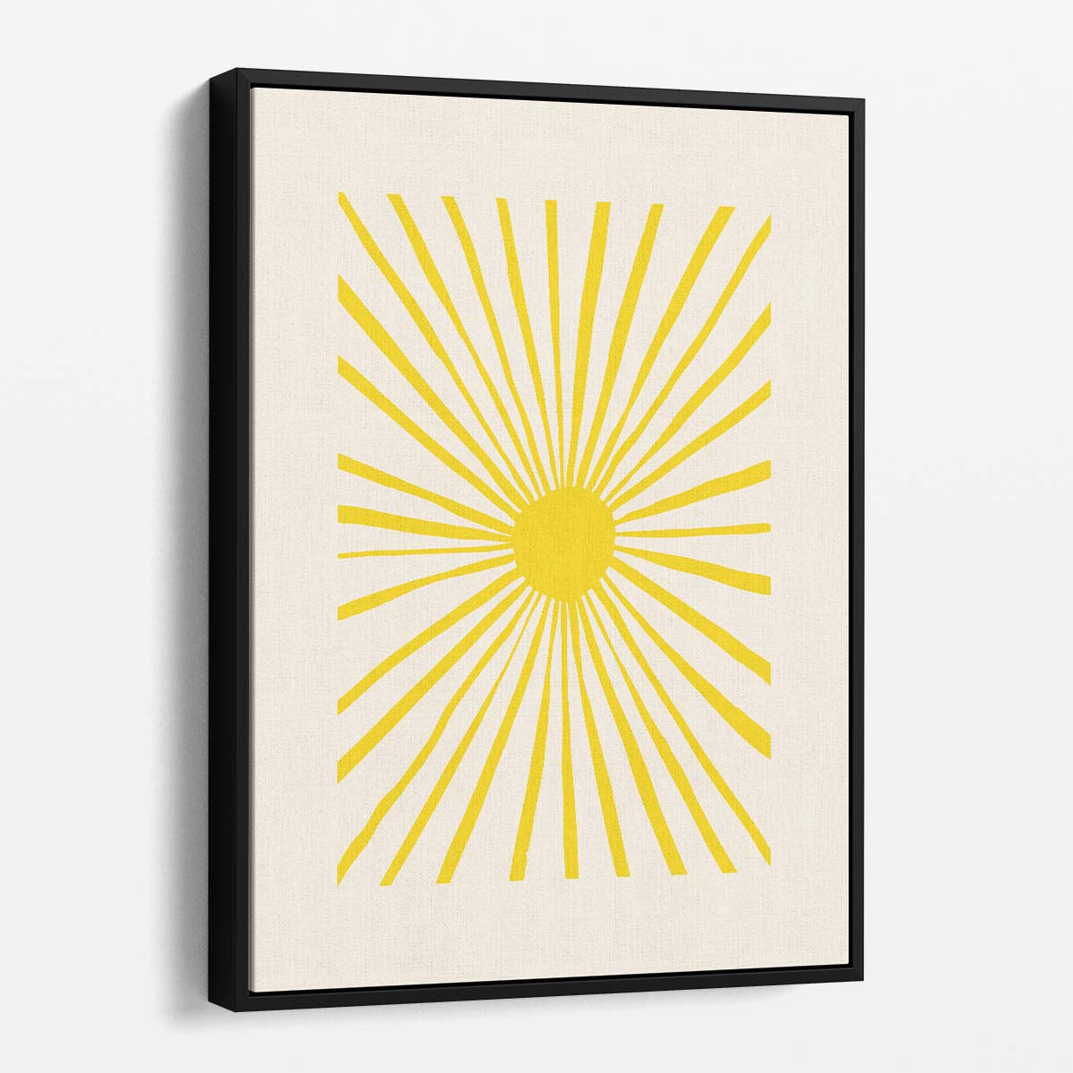 Mid-Century Sun Illustration, Sunny Yellow Sky Geometric Wall Art by Luxuriance Designs, made in USA