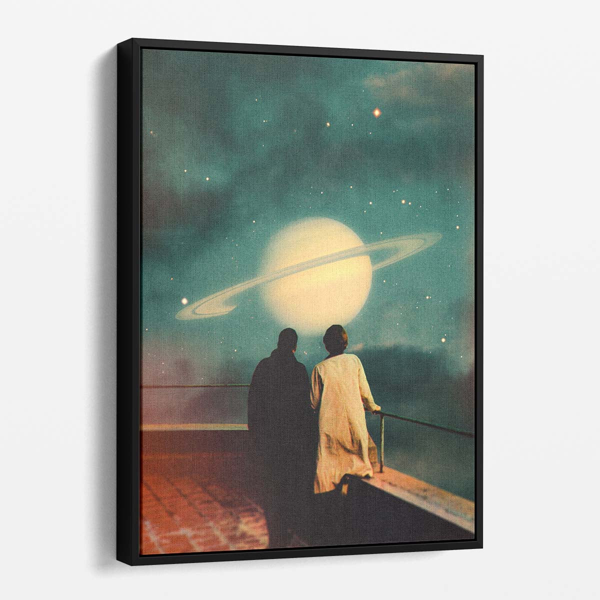 Romantic Retro-Futuristic Space Adventure Collage Wall Art by Taudalpoi by Luxuriance Designs, made in USA