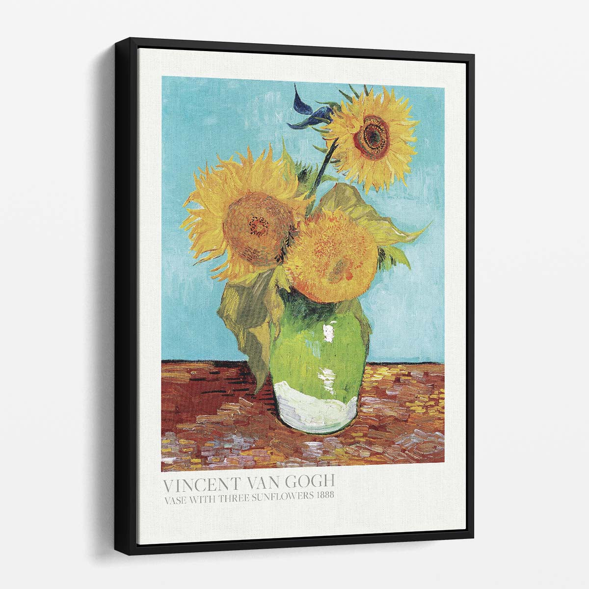 Van Gogh's Colorful Sunflowers in Vase, Botanical Oil Painting Poster by Luxuriance Designs, made in USA