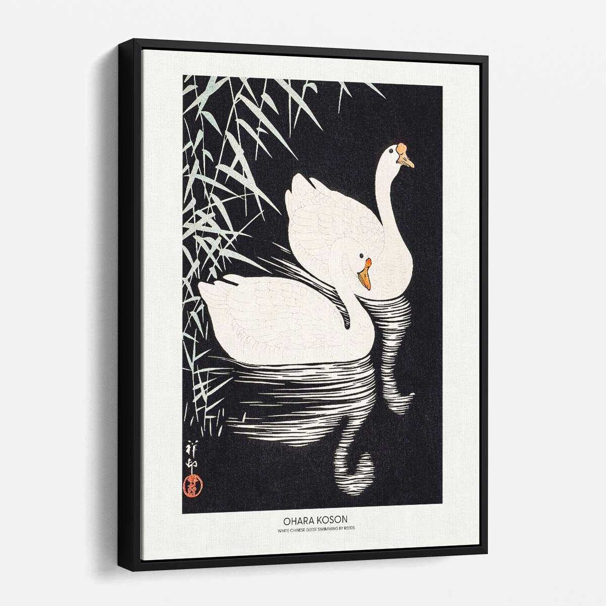 Vintage Japanese Geese Illustration Poster by Ohara Koson by Luxuriance Designs, made in USA