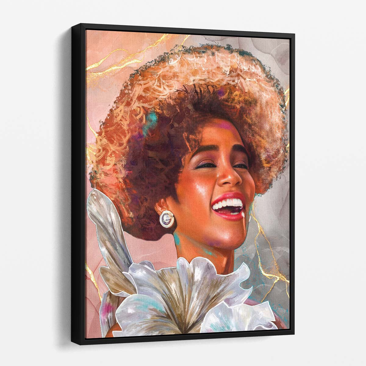 Whitney Houston Portrait Wall Art by Luxuriance Designs. Made in USA.