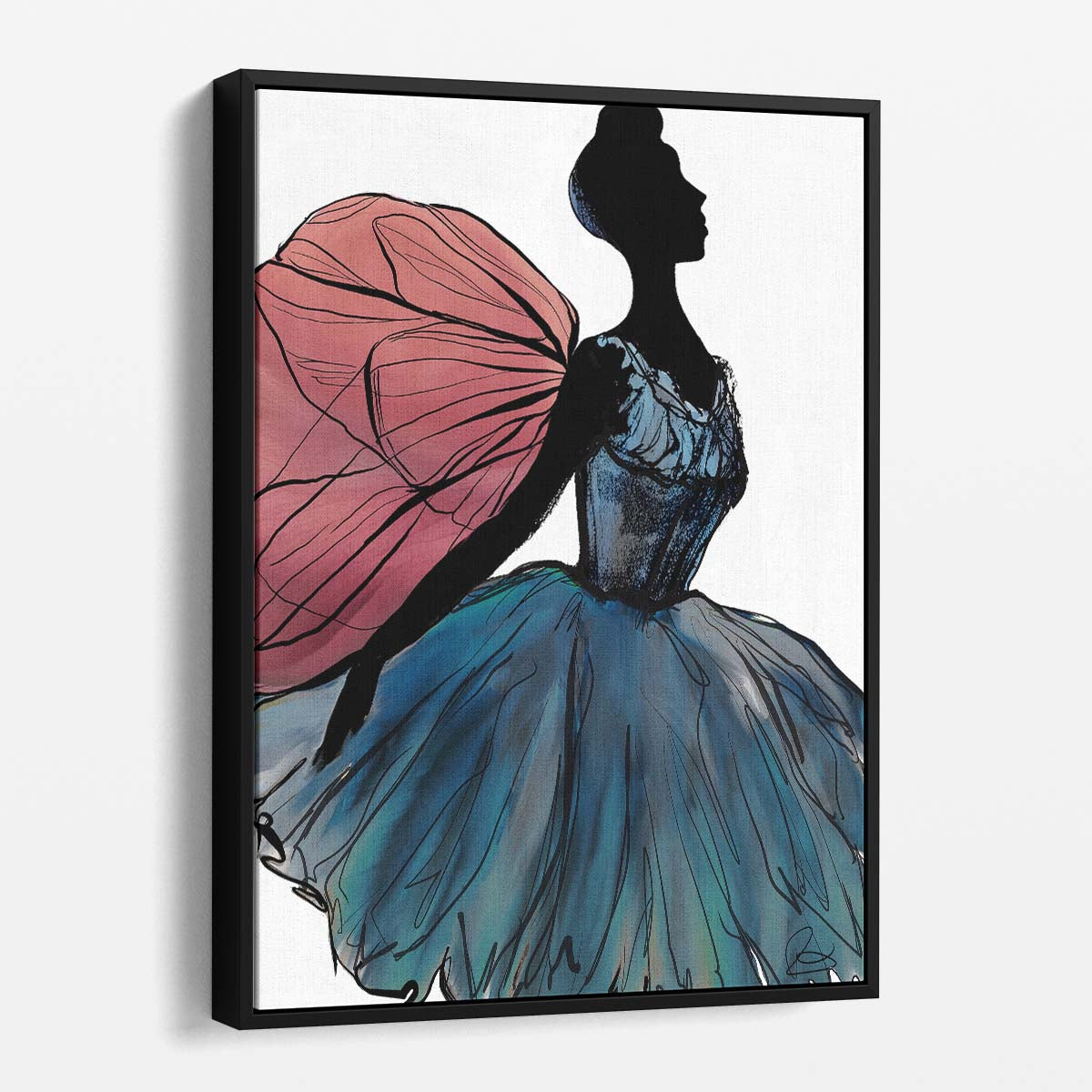Bright, Illustration of Winged Ballerina Dancer by Ruth Day by Luxuriance Designs, made in USA