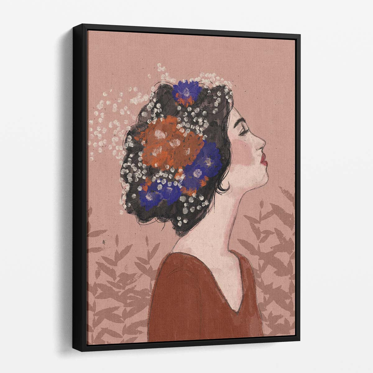 Treechild's Summer Desire Frida Kahlo Inspired Floral Woman Illustration by Luxuriance Designs, made in USA