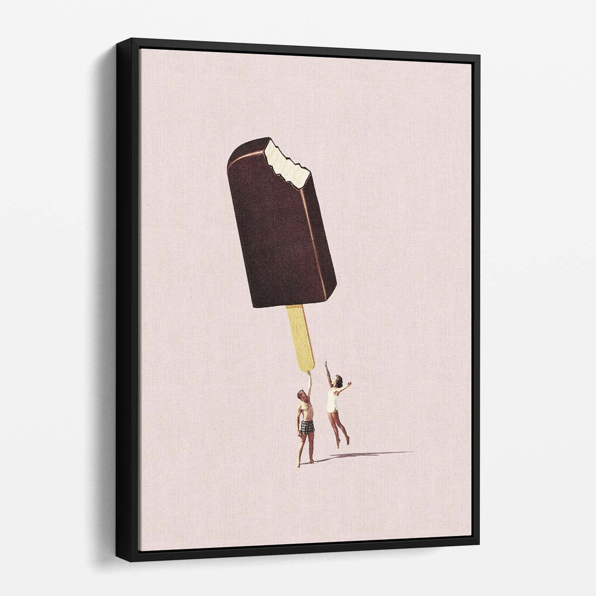 Mid-Century Ice Cream Duo Joyful Illustration Wall Art by Luxuriance Designs, made in USA