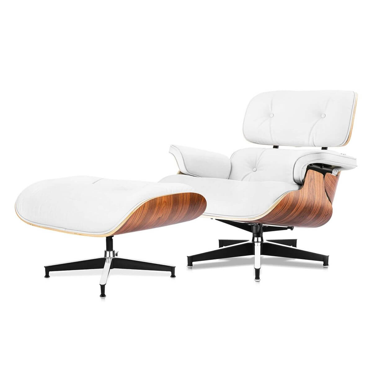 Luxuriance Designs - Eames Lounge Chair and Ottoman Replica (Premium Tall Version) - Palisander Pure White - Review
