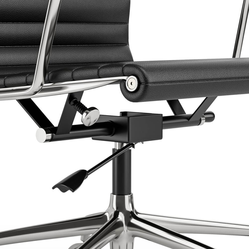 Luxuriance Designs - Eames Aluminum Group Chair - Black Color and High Backrest Closeup View - Review