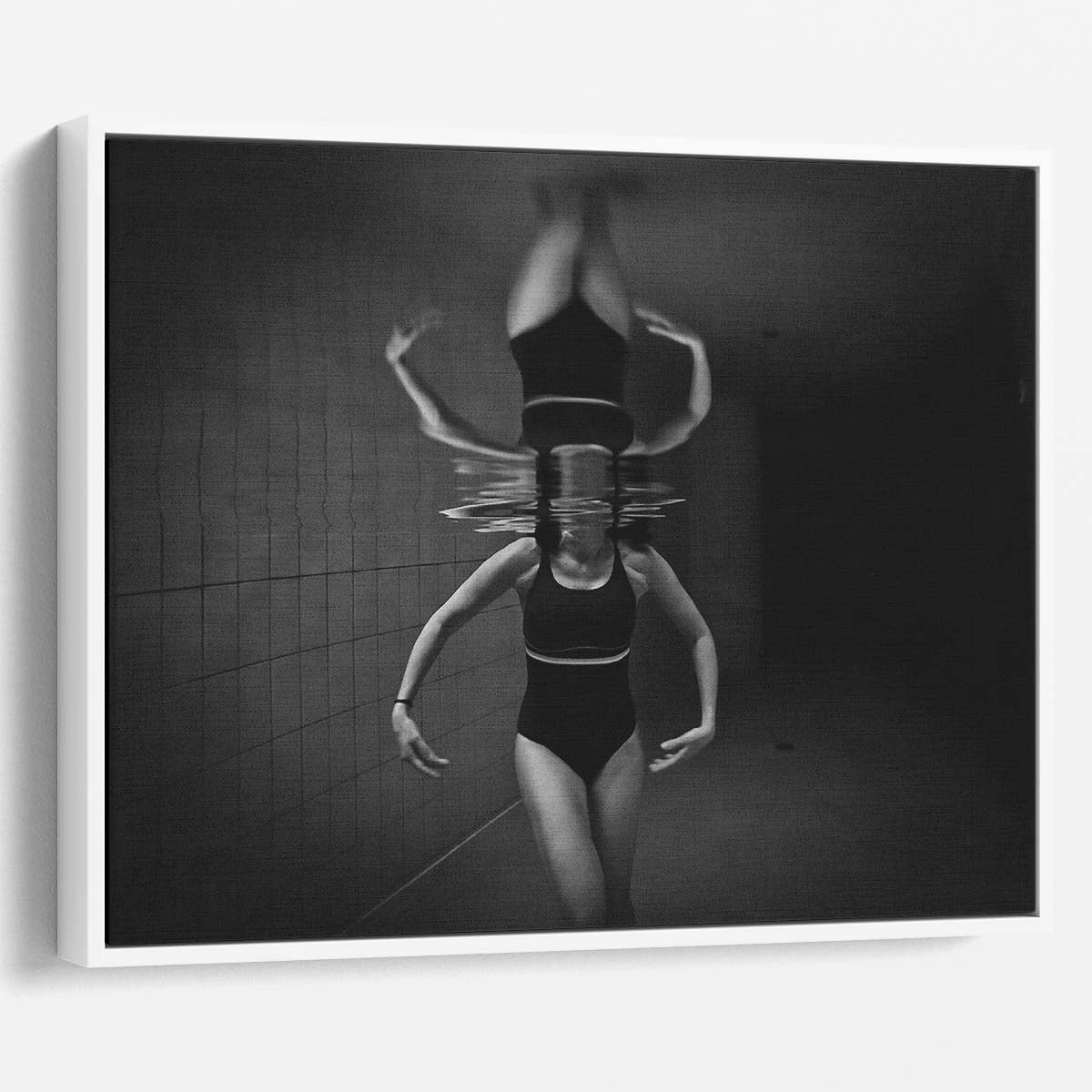 Monochrome Underwater Ballerina Portrait - Black & White Photography Wall Art