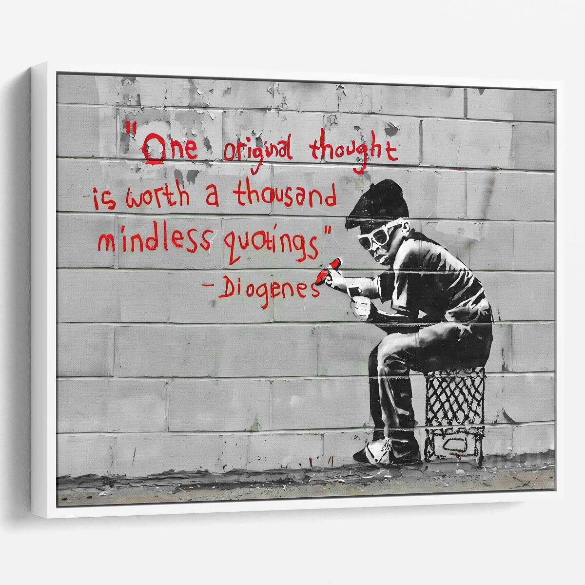 Banksy One Original Thought Wall Art by Luxuriance Designs. Made in USA.