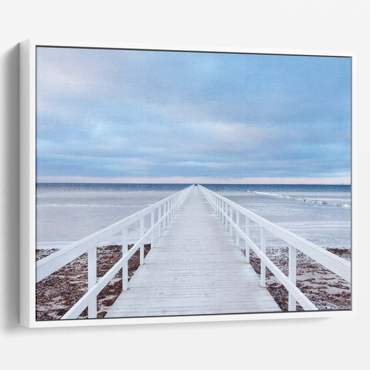 Malmo Pier Seascape Coastal Bridge Wall Art by Luxuriance Designs. Made in USA.