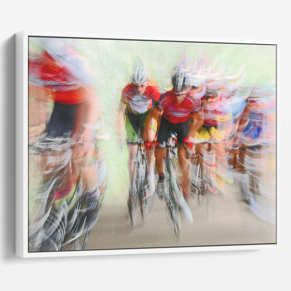 Dynamic Bicycle Race Blur Action Sports Wall Art by Luxuriance Designs. Made in USA.