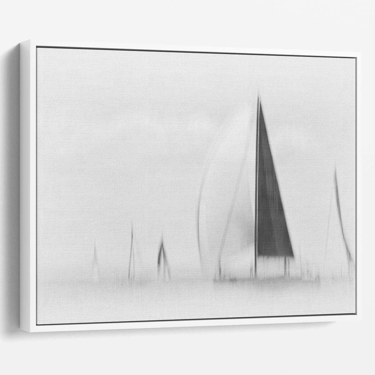 Abstract Nautical Seascape Sailboat Monochrome Wall Art by Luxuriance Designs. Made in USA.