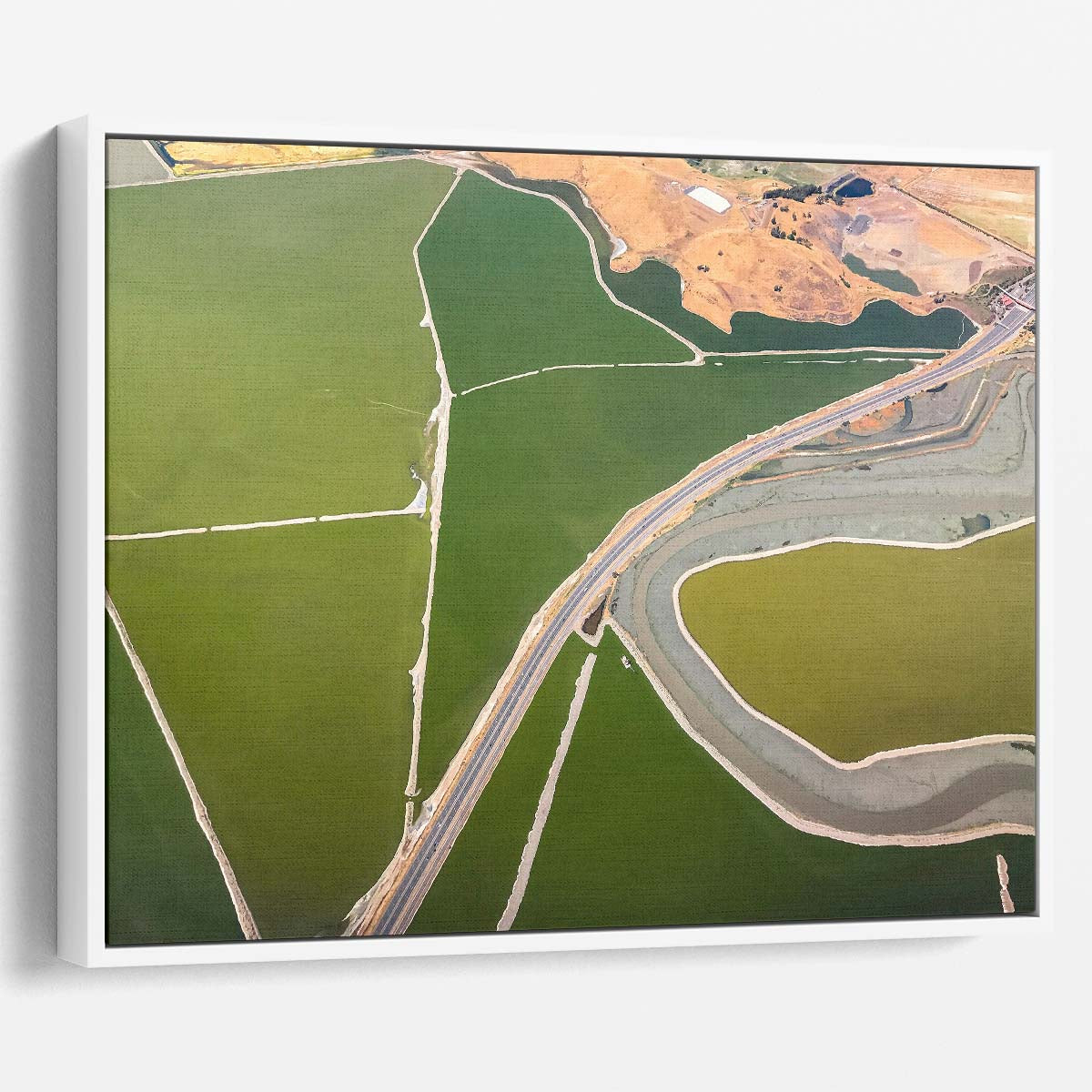 California Countryside Aerial Roadway Landscape Wall Art by Luxuriance Designs. Made in USA.