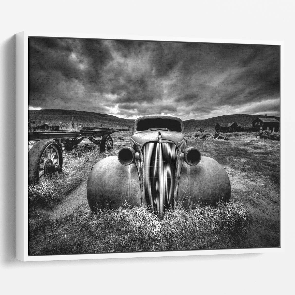 Vintage Car Decay in Monochrome Bodie, California Wall Art