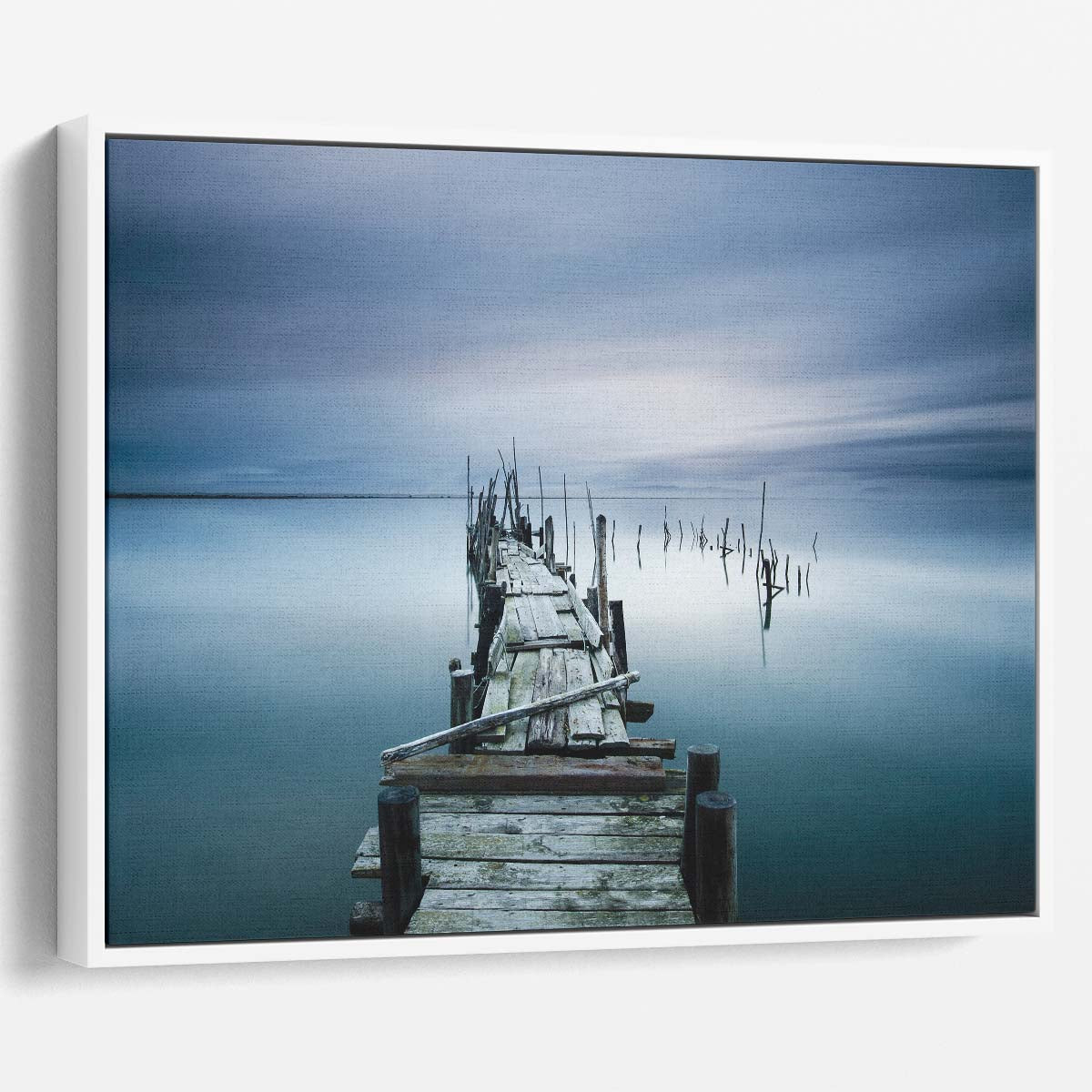 Serene Carrasqueira Pier Seascape Tranquility Wall Art by Luxuriance Designs. Made in USA.