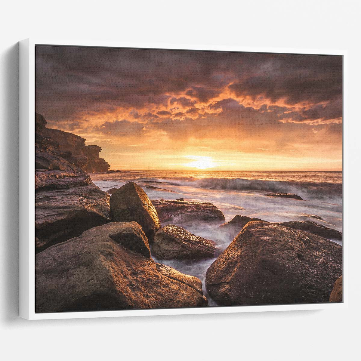 Cape Solander Sunrise Golden Sydney Seascape Photography Wall Art