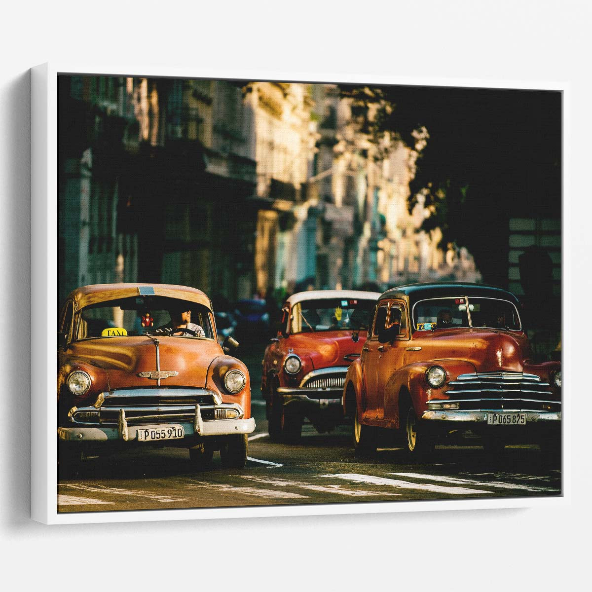 Vintage Classic Cars & Street Lamps in Havana Photography Wall Art