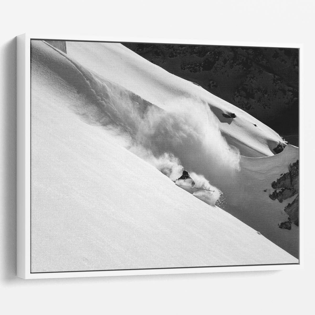 Explosive Freeride Skiing in Swiss Alps Wall Art by Luxuriance Designs. Made in USA.